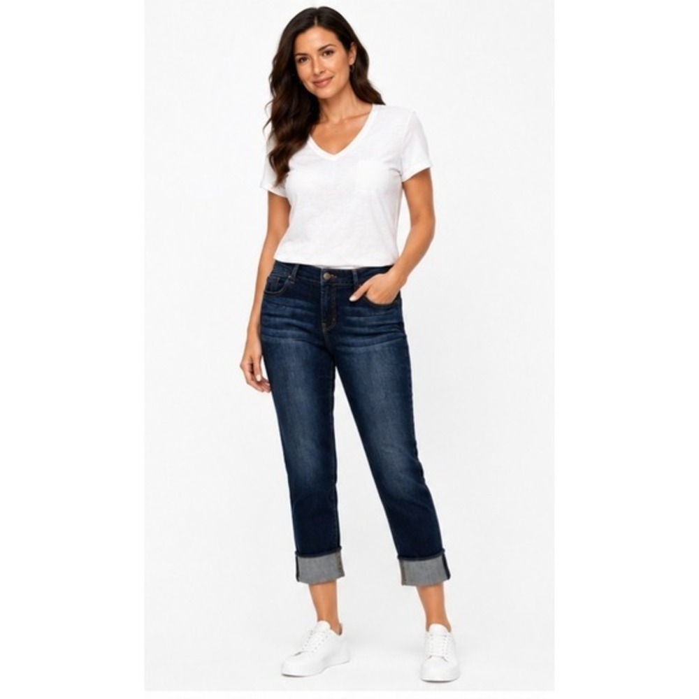 1822 DENIM Taylor Crop Skinny Jeans‎ Cuffed Dark Wash NWT Size 14